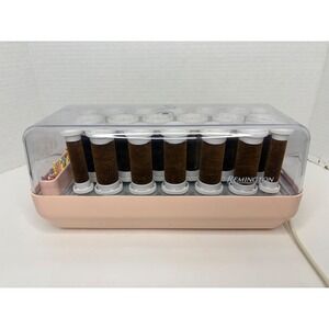 Remington KF-20-1 Electric Hot Roller Set 20 Velvet Rollers Pink Vintage Style